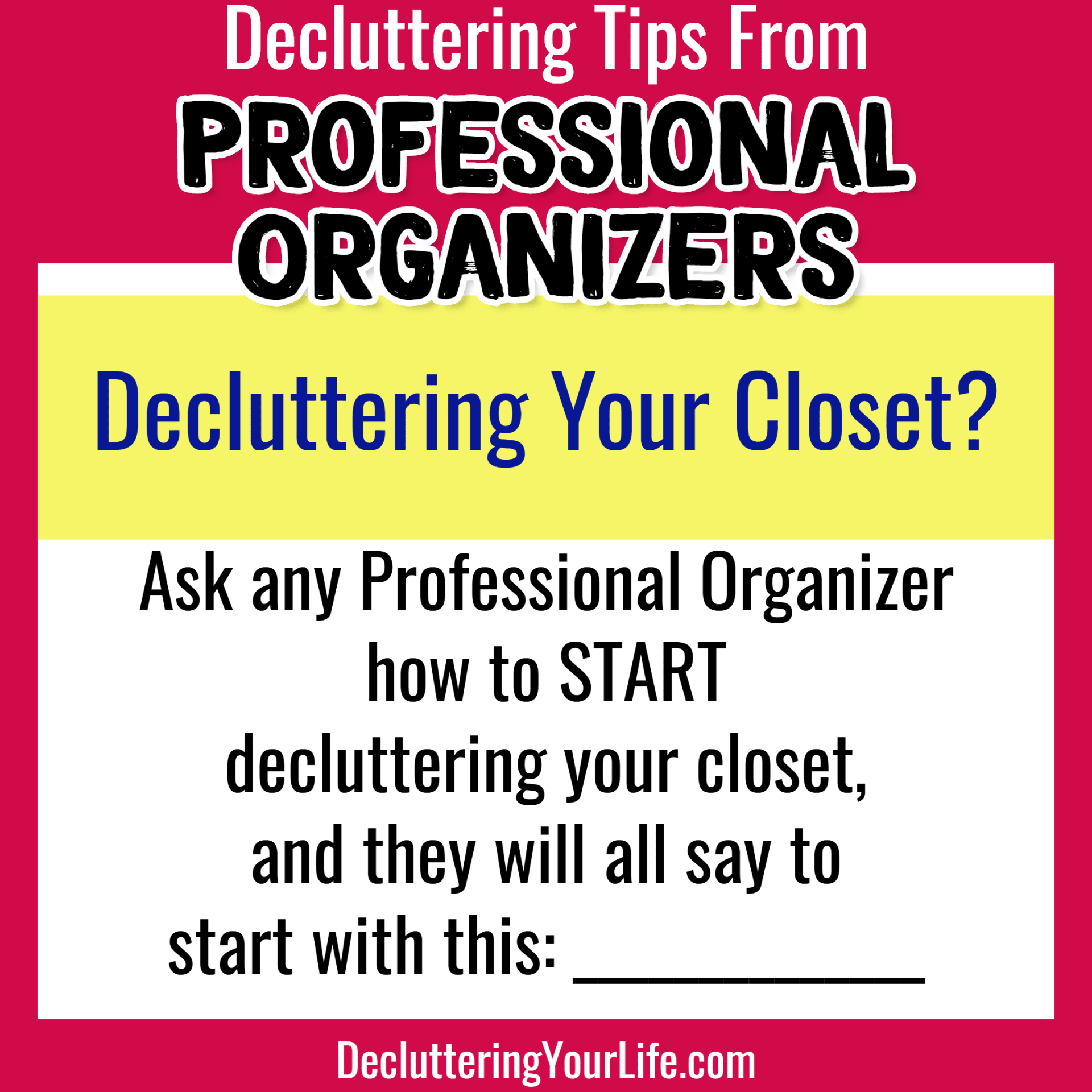 decluttering and organizing tips