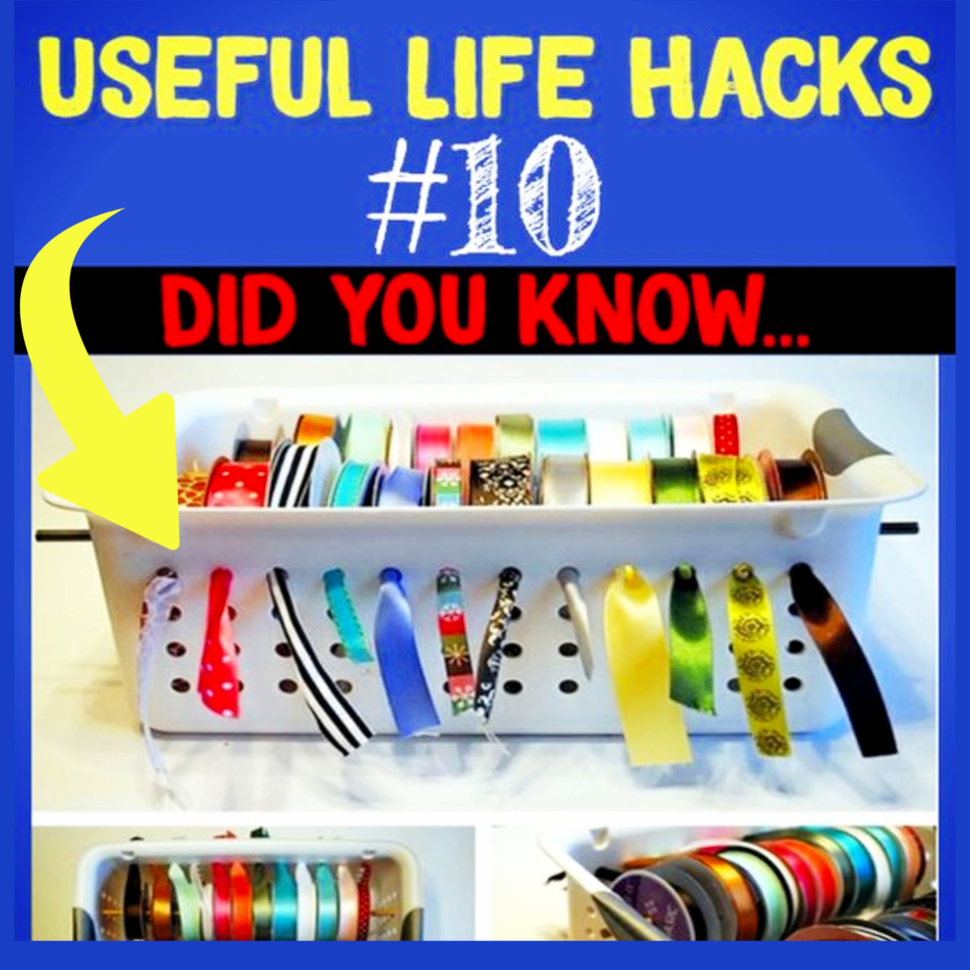 Craft ribbon storage ideas - awesome DIY dollar stores ribbon storage ideas and more craft room ideas on a budget for organizing big or small craft rooms - craft storage hacks and more Useful Life Hacks - MIND BLOWN!  Households life hacks and good to know hacks tips and lifehacks - these household hacks, cleaning tips & tricks are such helpful hints and life changing lifehacks