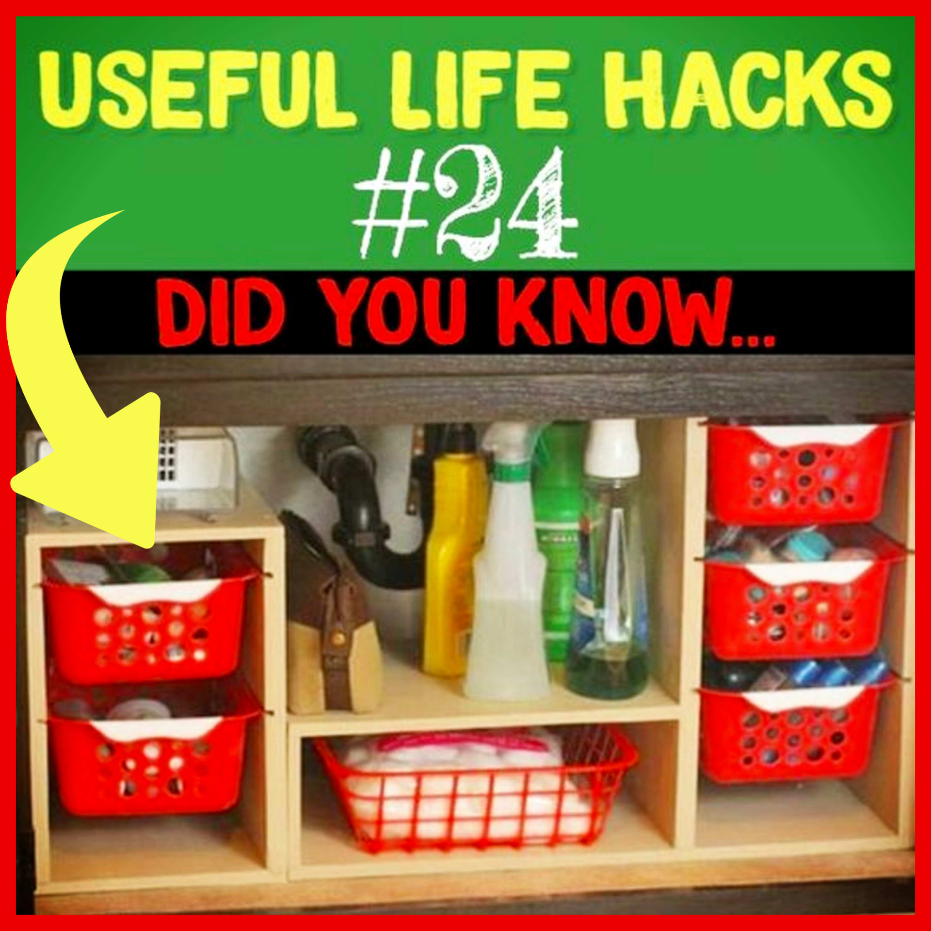 Under sink organization and under kitchen sink storage DIY dollar tree ideas - cleaning supplies organization and more Useful Life Hacks - MIND BLOWN!  Households life hacks and good to know hacks tips and lifehacks - these household hacks, cleaning tips & tricks are such helpful hints and life changing lifehacks