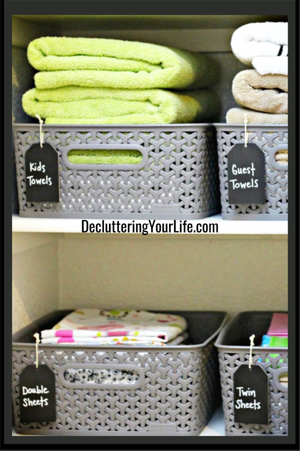 Linen Closet Organization Baskets