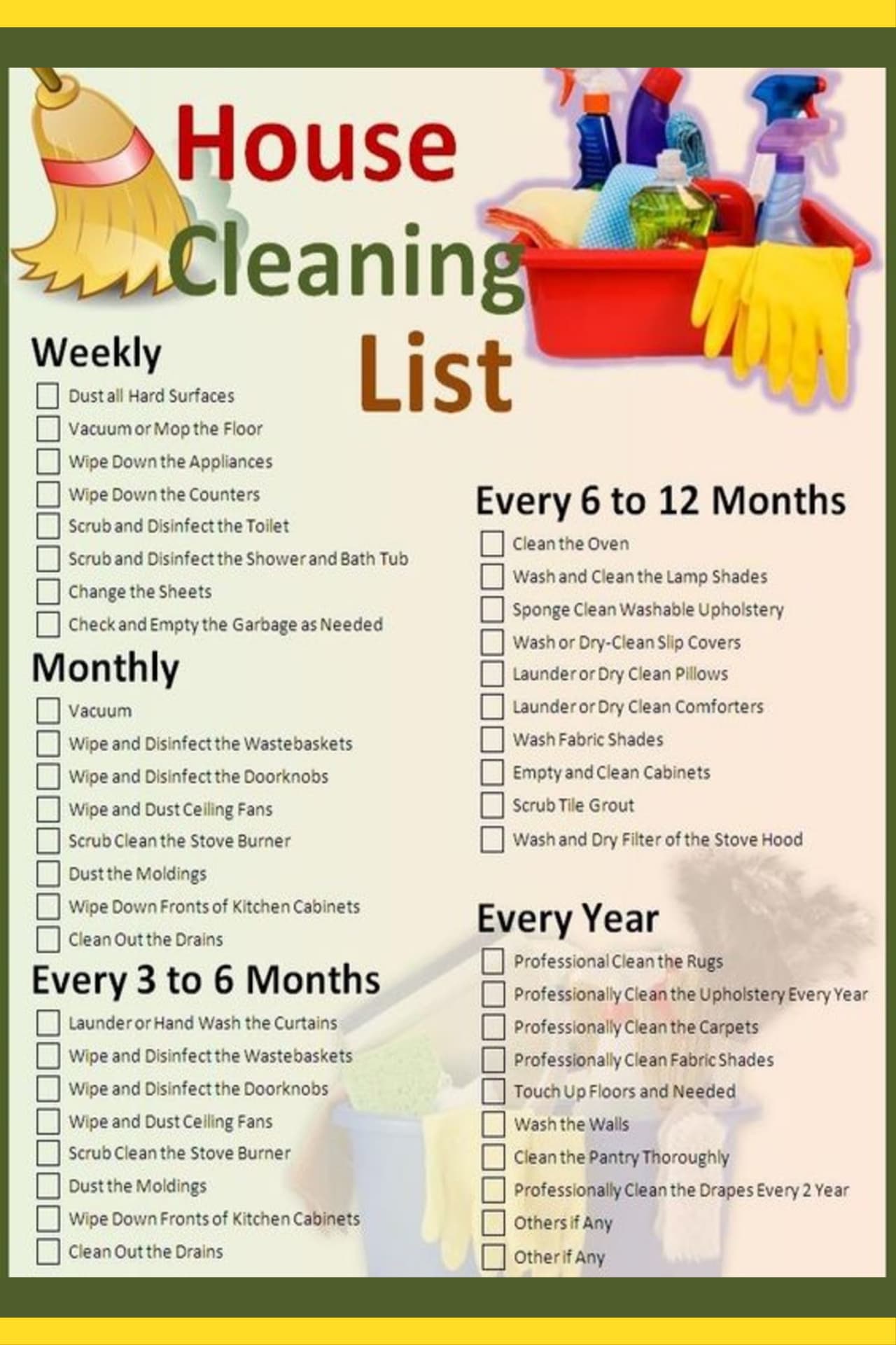 House Cleaning Schedules Checklists Daily Weekly Monthly Cleaning Schedules cleaning-schedule-for-home-printable