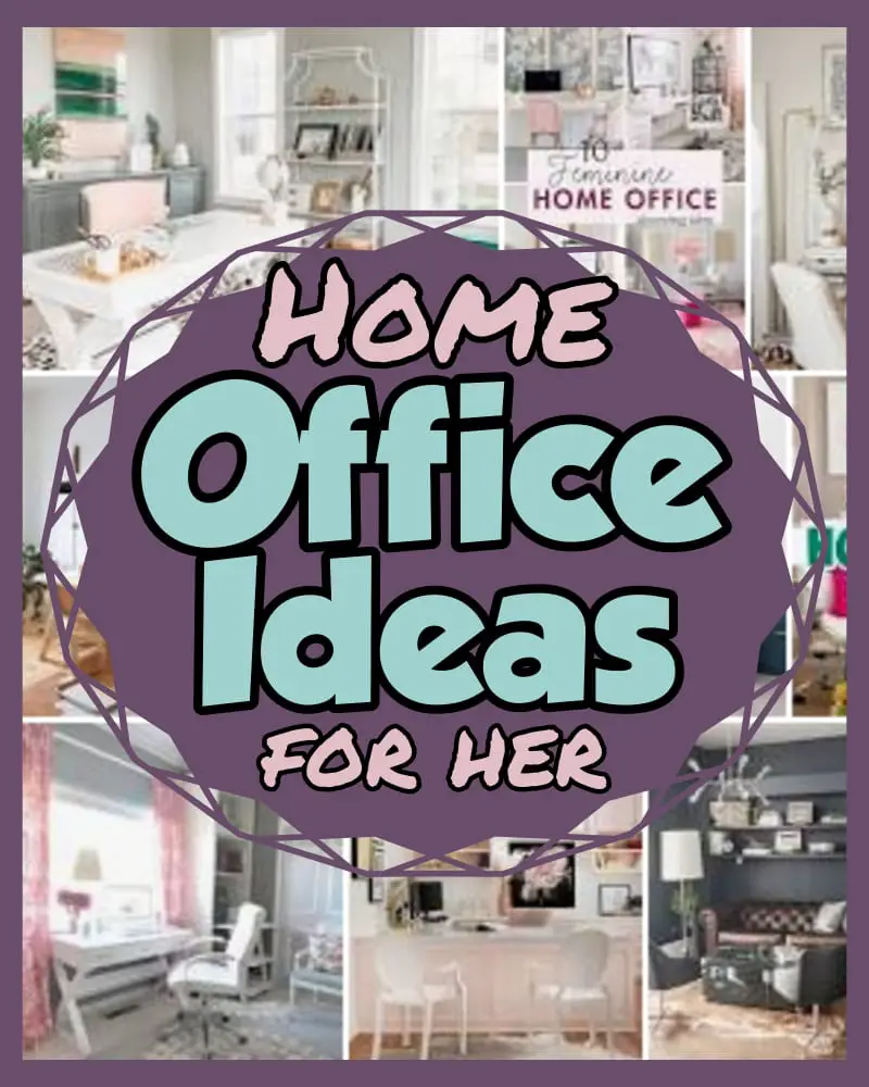home office ideas for her - beautiful glam office, small feminine office, furniture, simple DIY ideas, glam pink and more for a modern or simple office work space at home on a budget -from: Home Office Space Design Ideas For HER In ANY Small Space