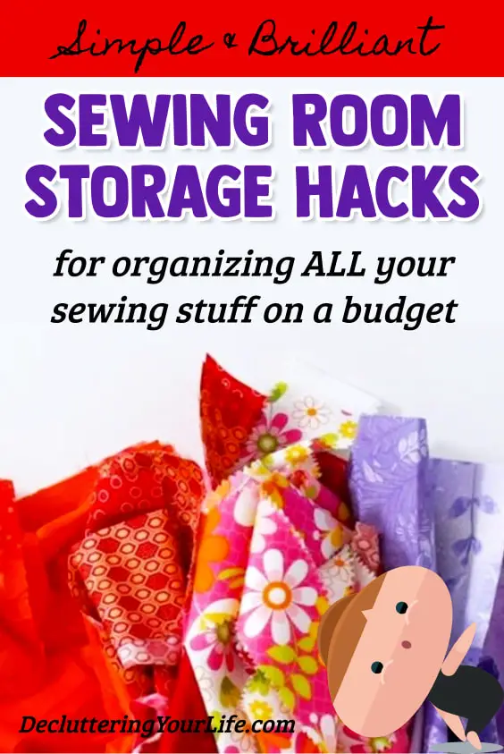 From sewing room fabric storage ideas to thread storage, orgazing your sewing room or sewing space can be challenging if you're getting organized on a budget. These sewing room storage ideas are BRILLIANT solutions for decluttering your sewing room the cheap and easy way.
