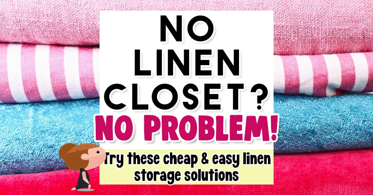 No linen closet ideas and linen storage solutions. These linen closet alternatives are perfect to fake a linen closet when your house or apartment doesn't HAVE a linen closet in the bathrooms, hallway, master bathroom or laundry room