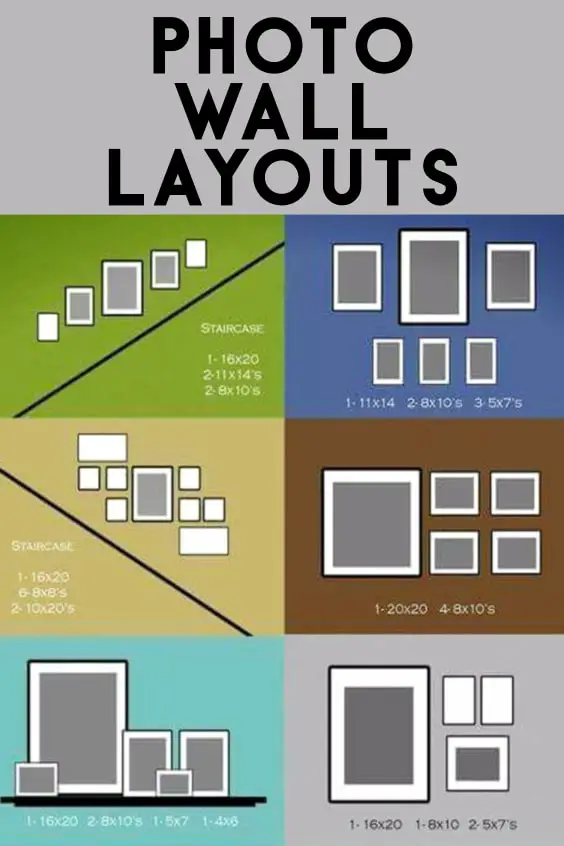 Photo Wall Design Layouts for a Family Photo Wall