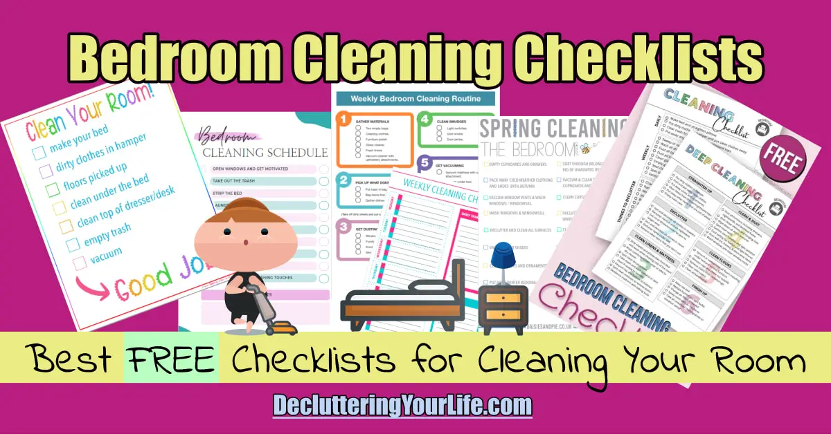 Bedroom Declutter Workbooks - Free cleaning checklists, printables, PDFs and templates for cleaning your bedroom