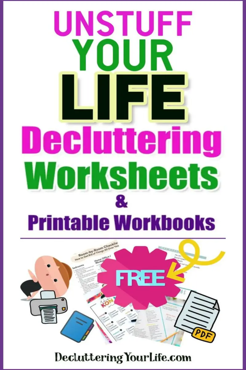 Declutter and Organize Checklists, Worksheets and Workbook Printables