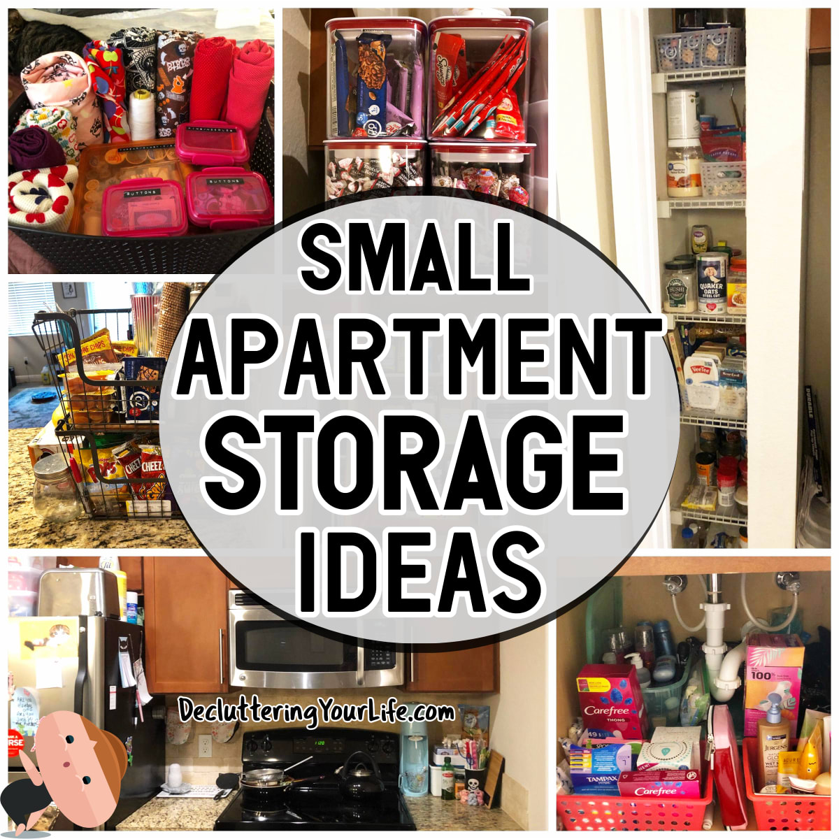 Small Apartment Storage ideas - How to organize a small apartment with NO storage - 50 clever ways to organize a small apartment - studio apartment storage ideas