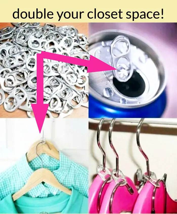 small closet storage hack to DOUBLE your storage space in a small apartment bedroom closet