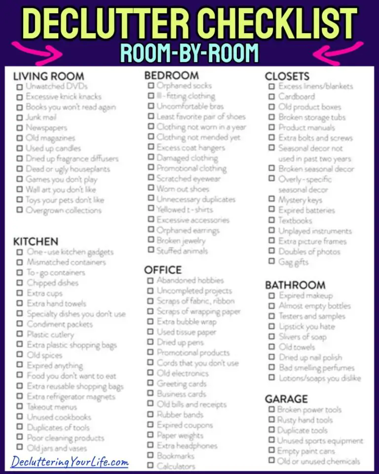 How To Declutter Your Home Room By Room Checklist Tips And Action Plan