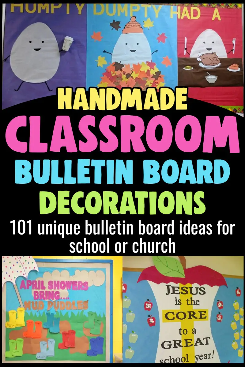 Handmade classroom bulletin board decorations and unique bulletin board ideas for school classrooms and church