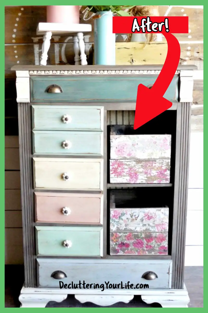 Repurposed Dresser Missing Drawers