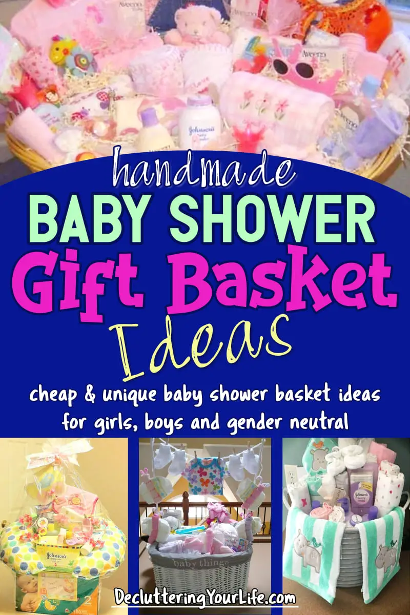 Unique Baby Shower Basket Ideas I'm Making As Cheap Baby Gifts For Mom At Her Baby Shower. From: Cool and Cute Baby Shower Basket Ideas For a CHEAP Homemade Gift on Decluttering Your Life Beyond the Clutter Blog