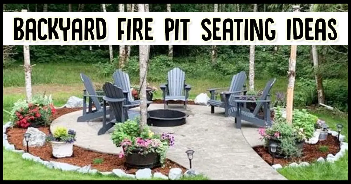 backyard fire pit seating and homemade fire pit seating designs for a rustic country backyard fire pit outside / outdoors - best backyard fire pit designs to build backyard fire pit with simple seating area or landscaped patio
