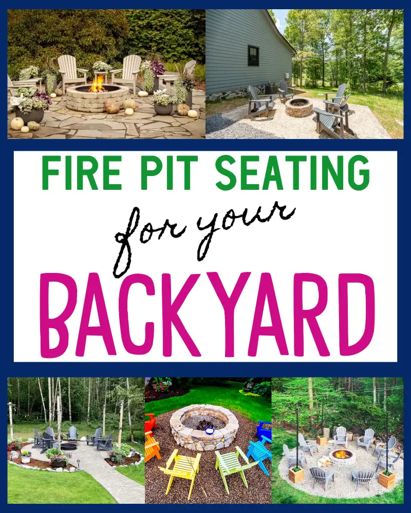 fire pit seating ideas for backyard - outside outdoor simple and cheap Backyard fire pit ideas landscaping on a budget - country backyard rustic fire pit ideas and DIY seating ideas for round, sunken, circle gravel homemade and square fire pits backyard designs budget
