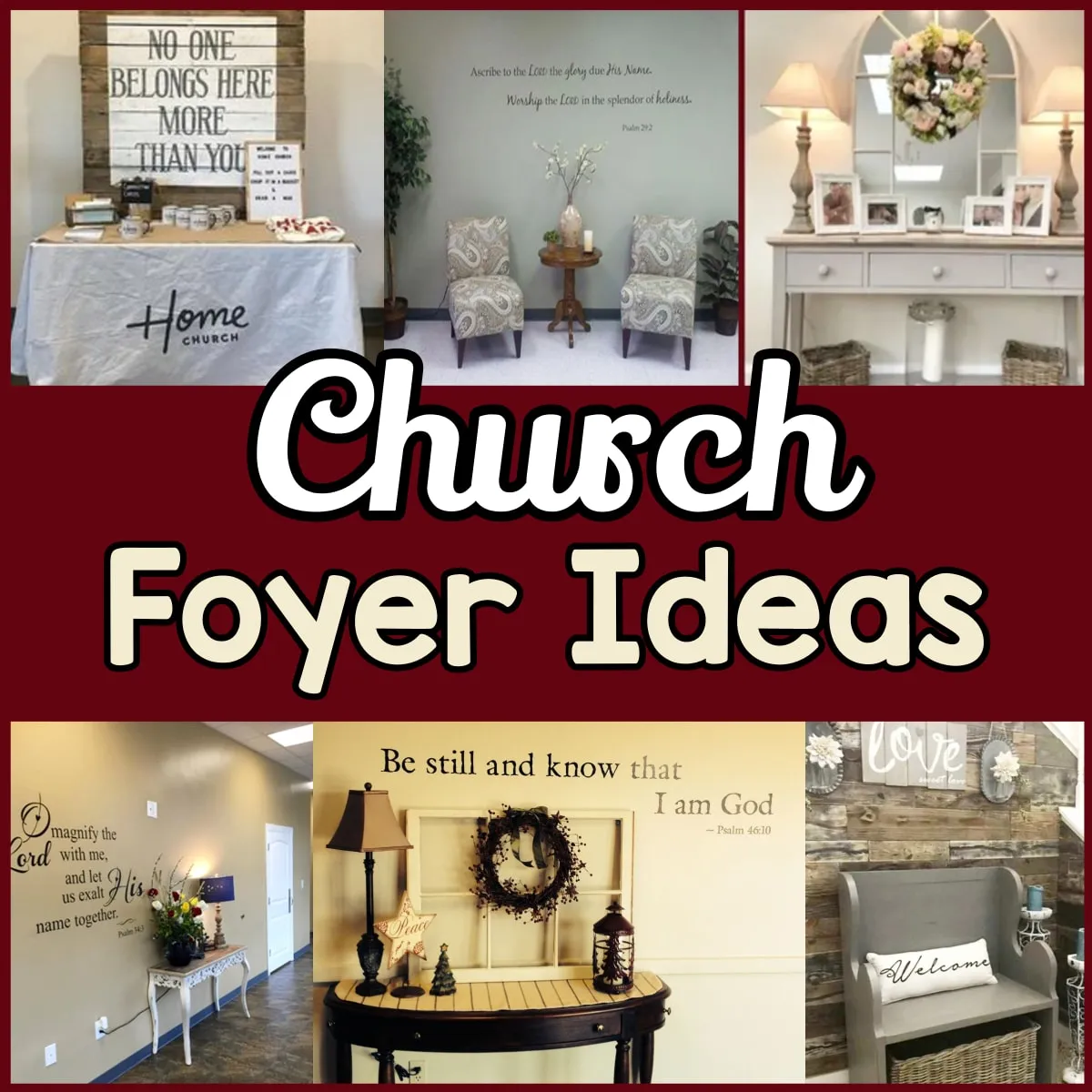 Small church foyer design ideas - where we put our creative church bulletin boards we're famous for