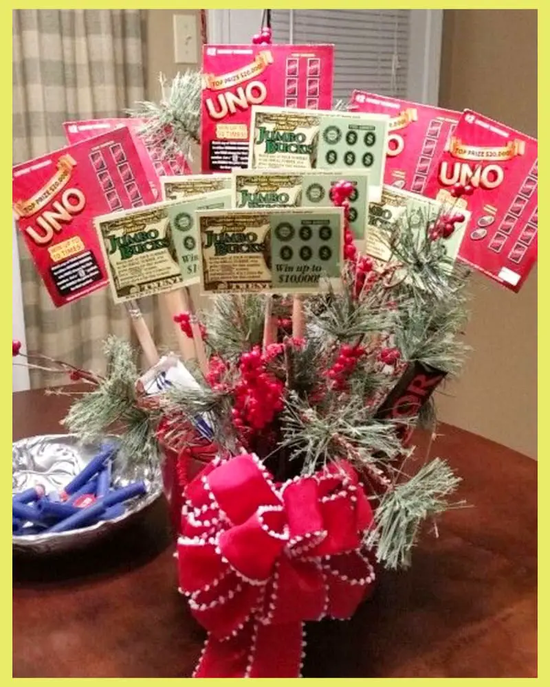 Christmas scratch off lottery ticket gift basket ideas