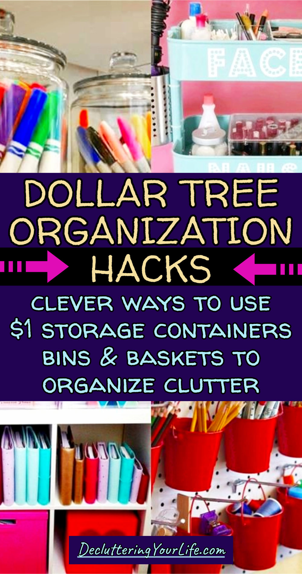 dollar tree organization hacks storage baskets