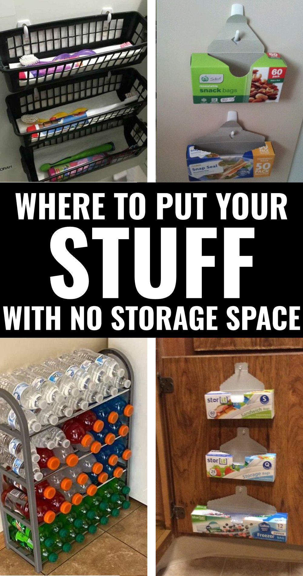 How to organize your stuff with no storage space