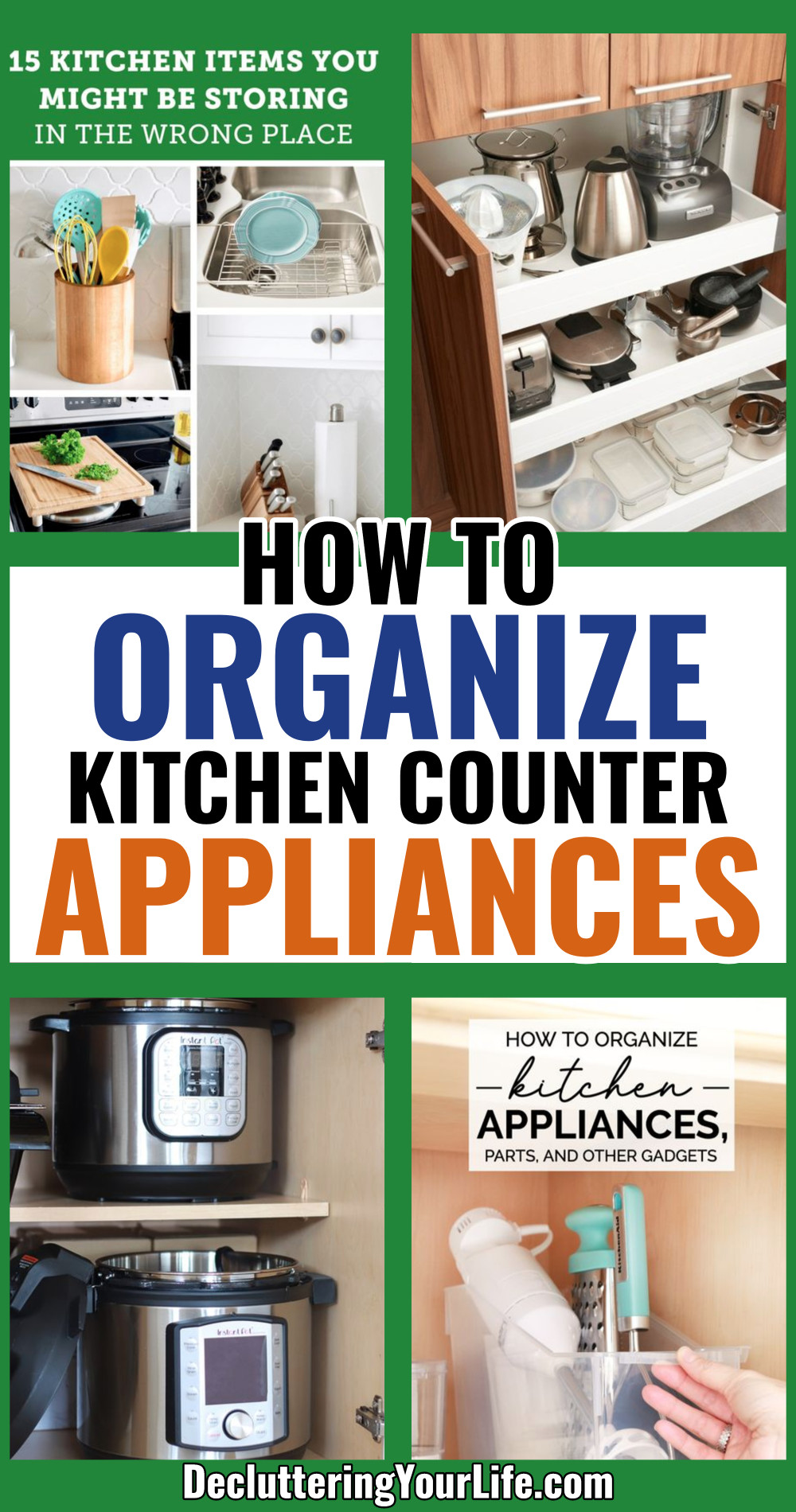 kitchen counter appliances storage and organization tips