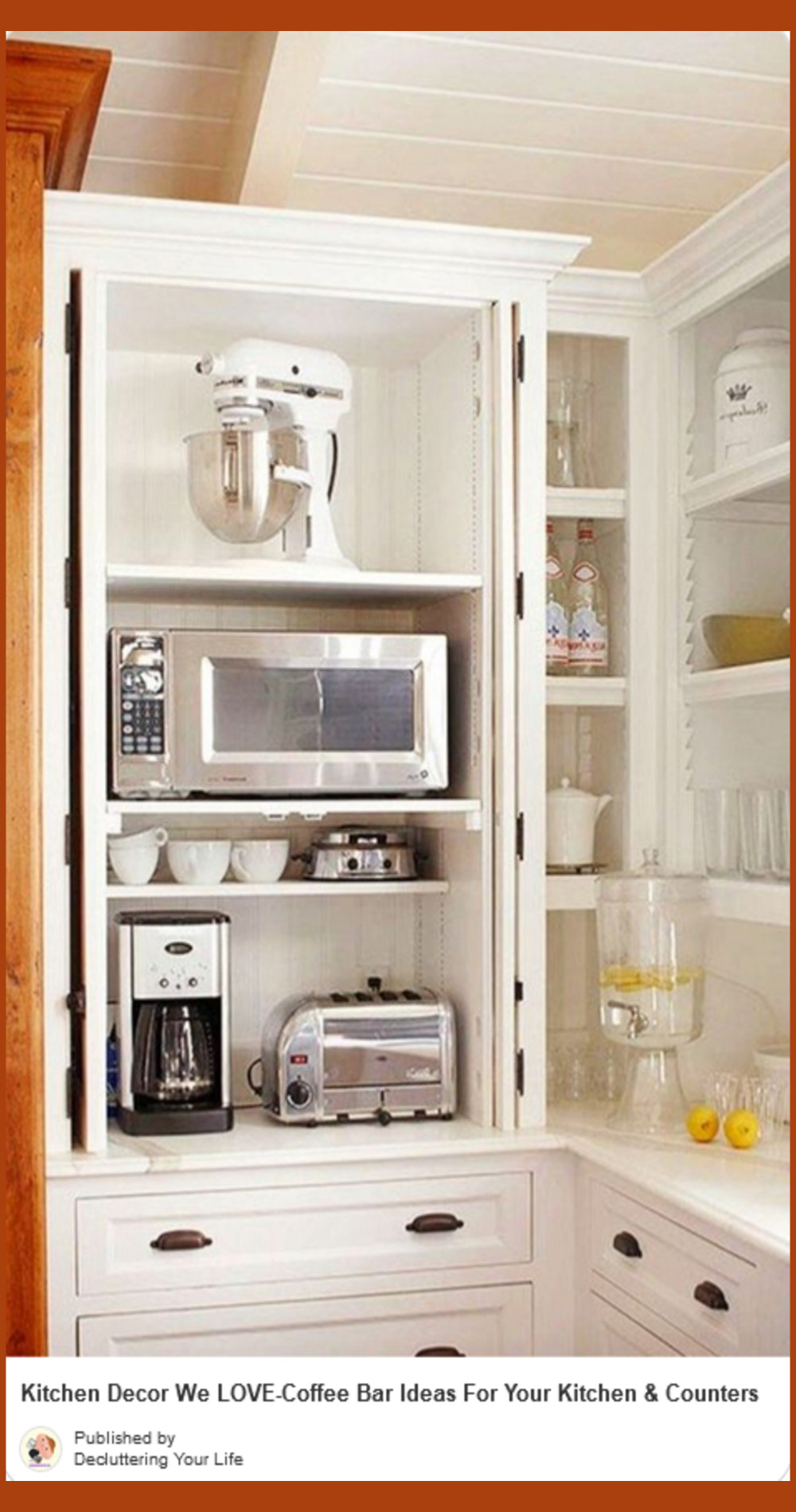 Appliance garage - small kitchen cabinet that hides small appliances