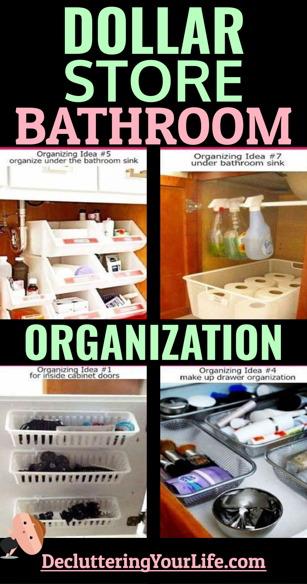Dollar Store Bathroom Organization