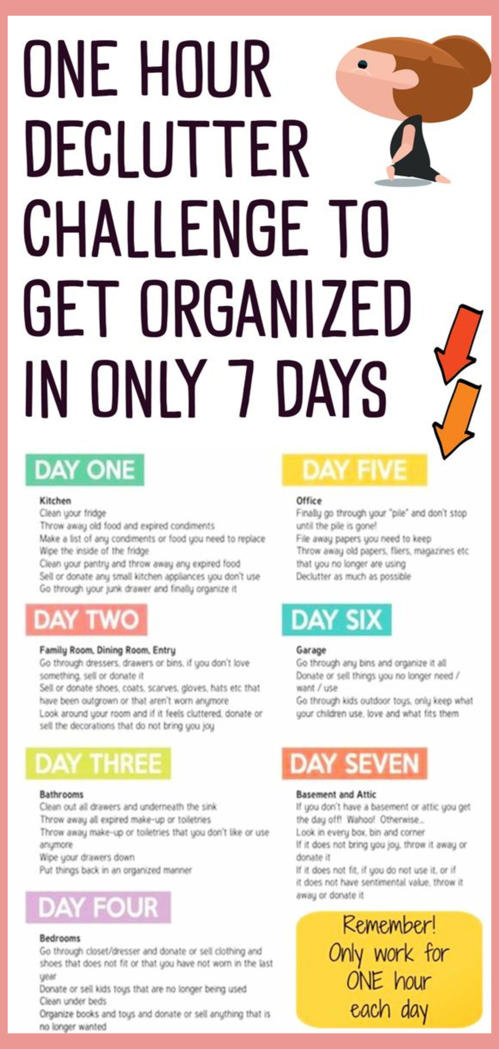 one hour declutter challenge to get organized in only 7 days