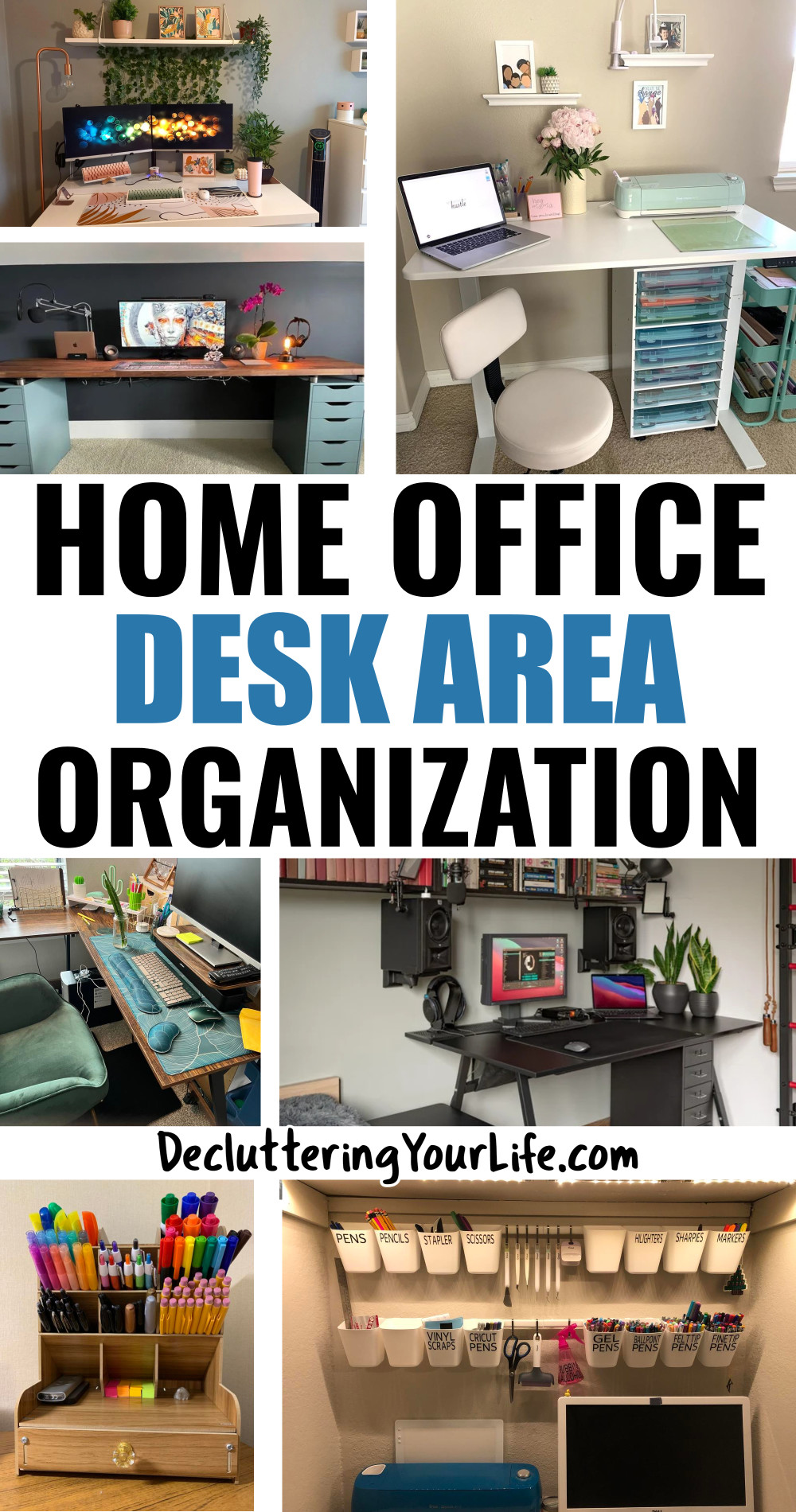 Home Office Desk Area Organization Ideas