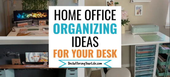 Home Office Organizing Ideas To Get Your Desk Clutter Seriously Organized  -Is your desk a cluttered mess?  Let's organize it with these creative and inexpensive organizing ideas...