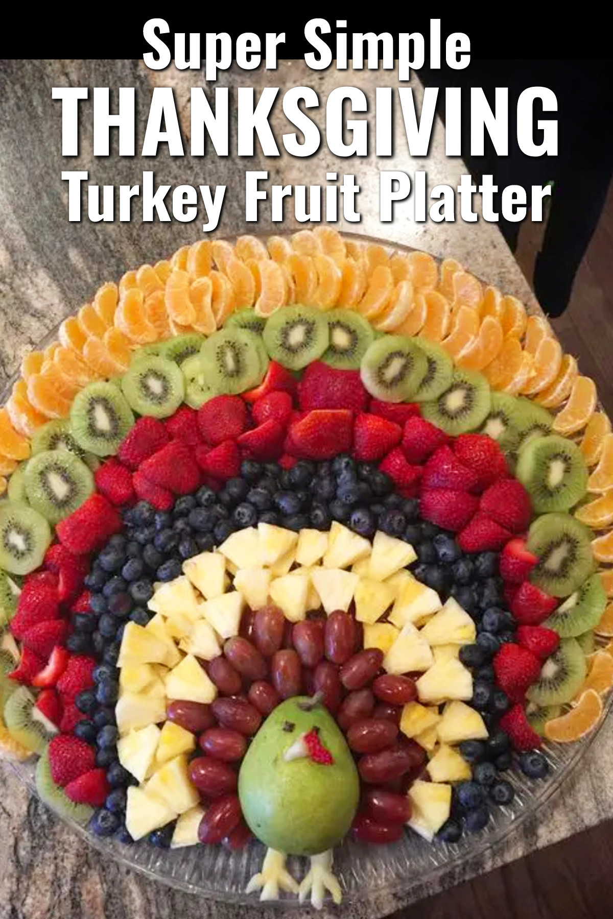 simple thanksgiving turkey fruit platter