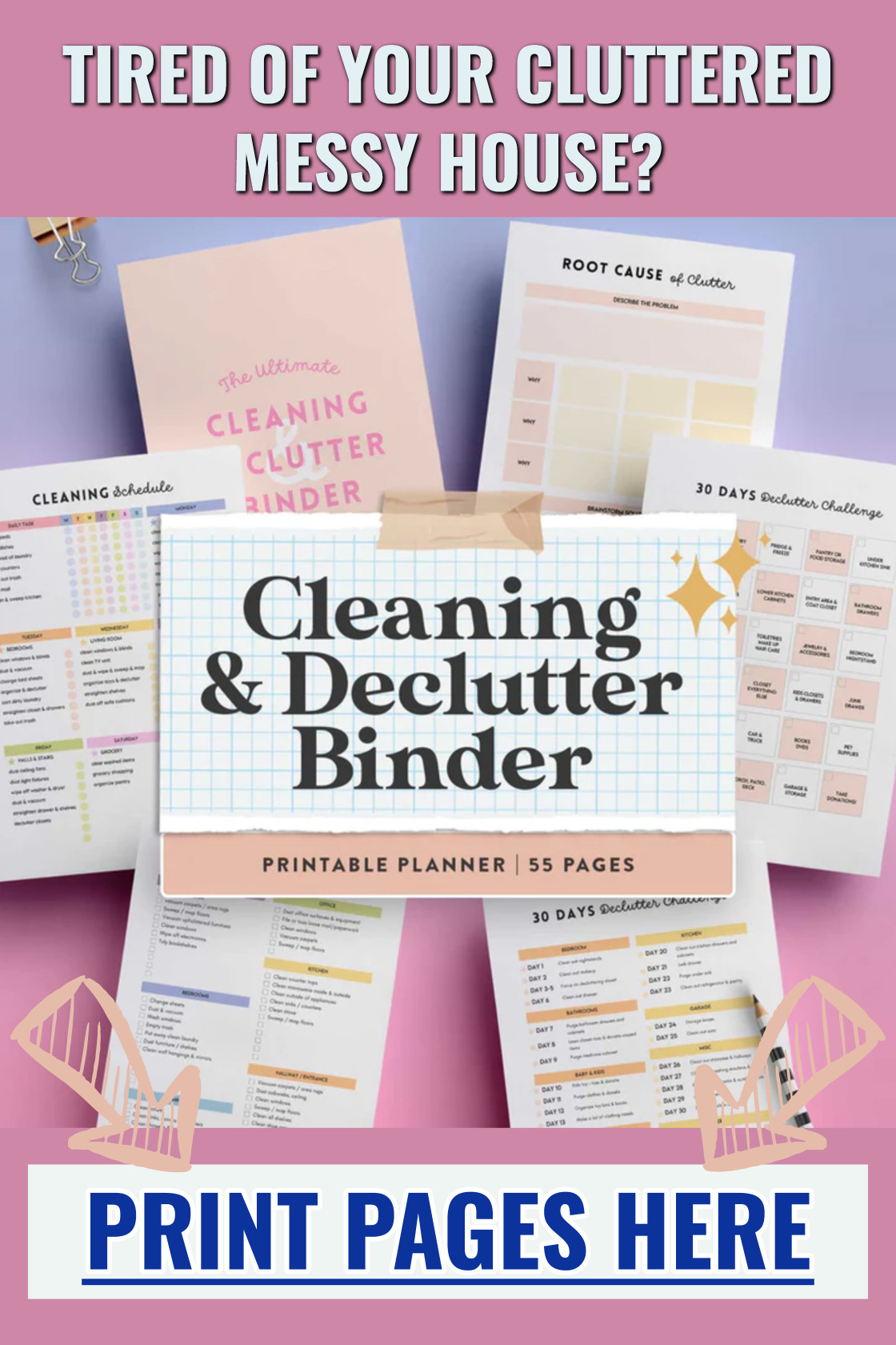 declutter challenge binder printables