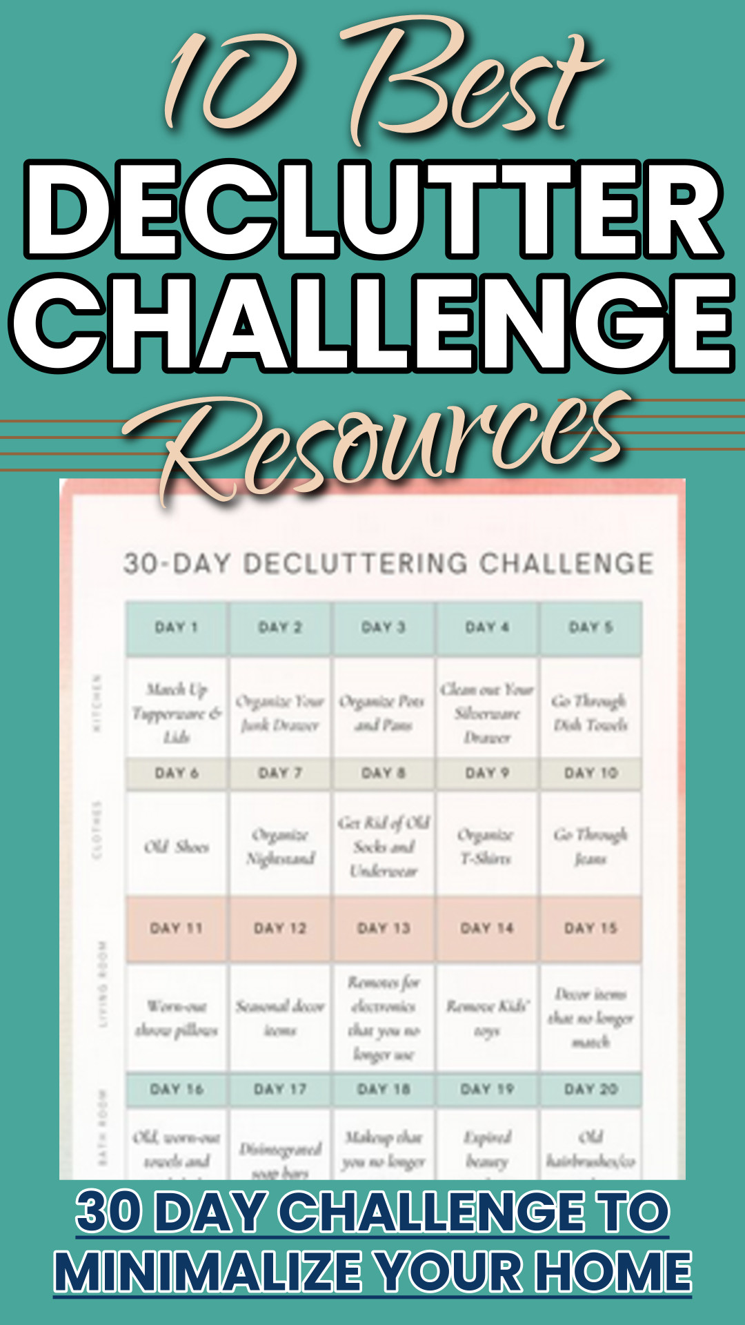 30 Day Minimalize Your Home Challenge