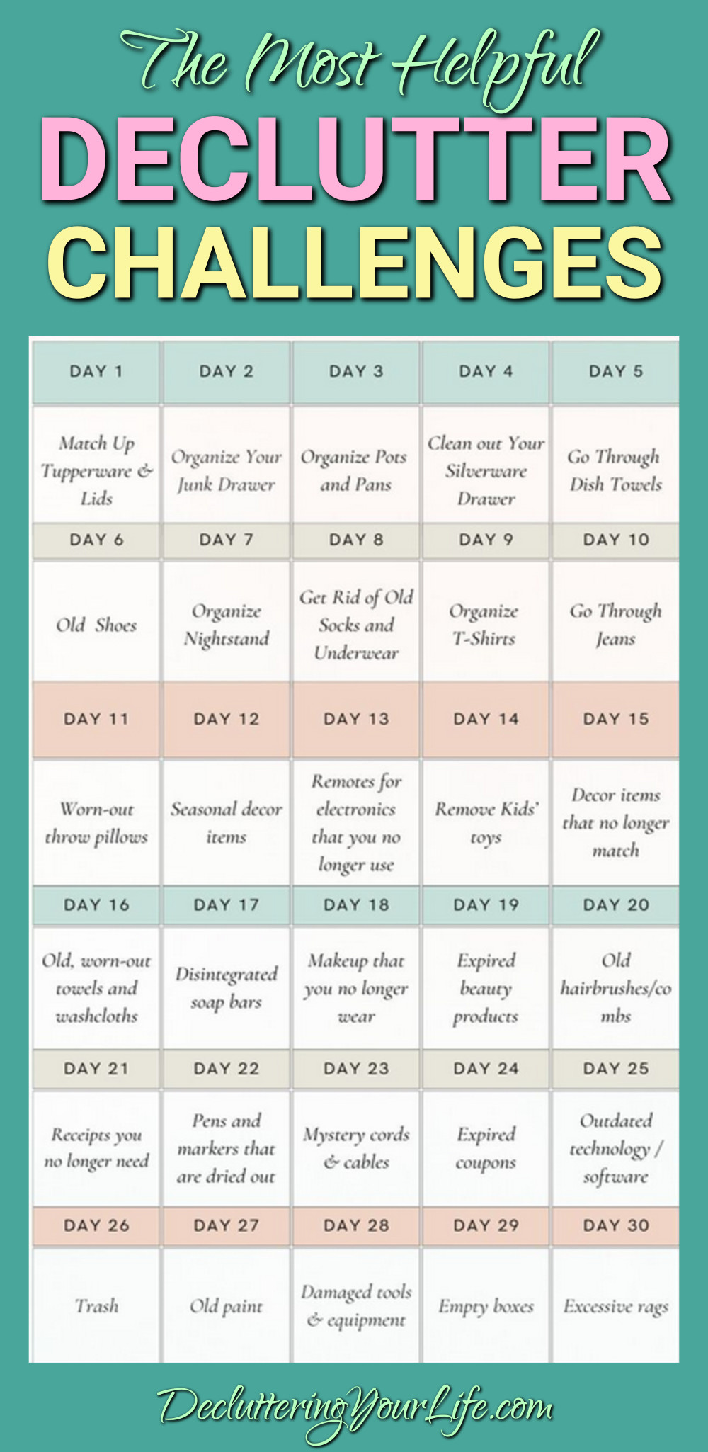 30-day declutter challenge plan