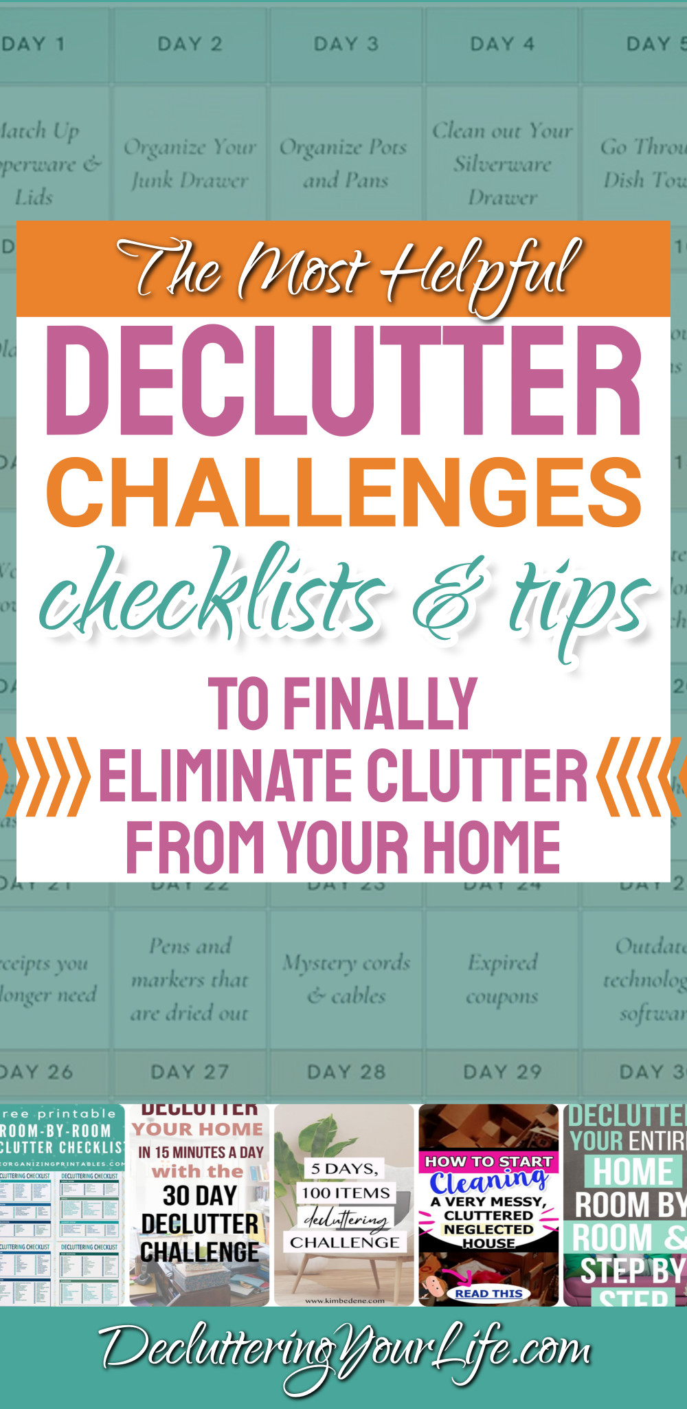 Declutter challenge checklists and tips