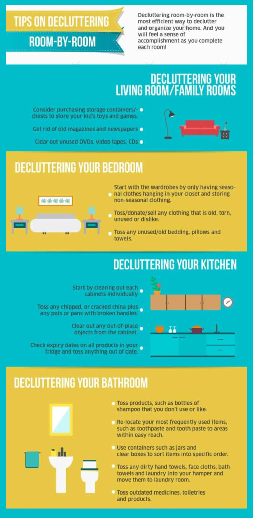 tips for decluttering room by room