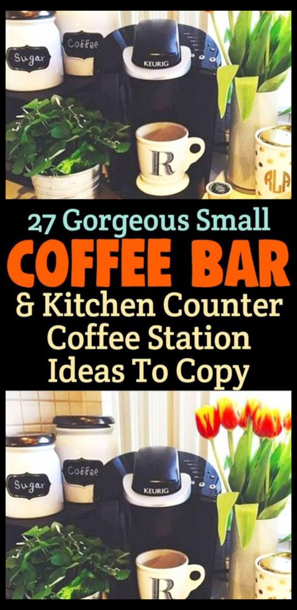 27 small coffee bar and kitchen counter coffee station ideas to copy