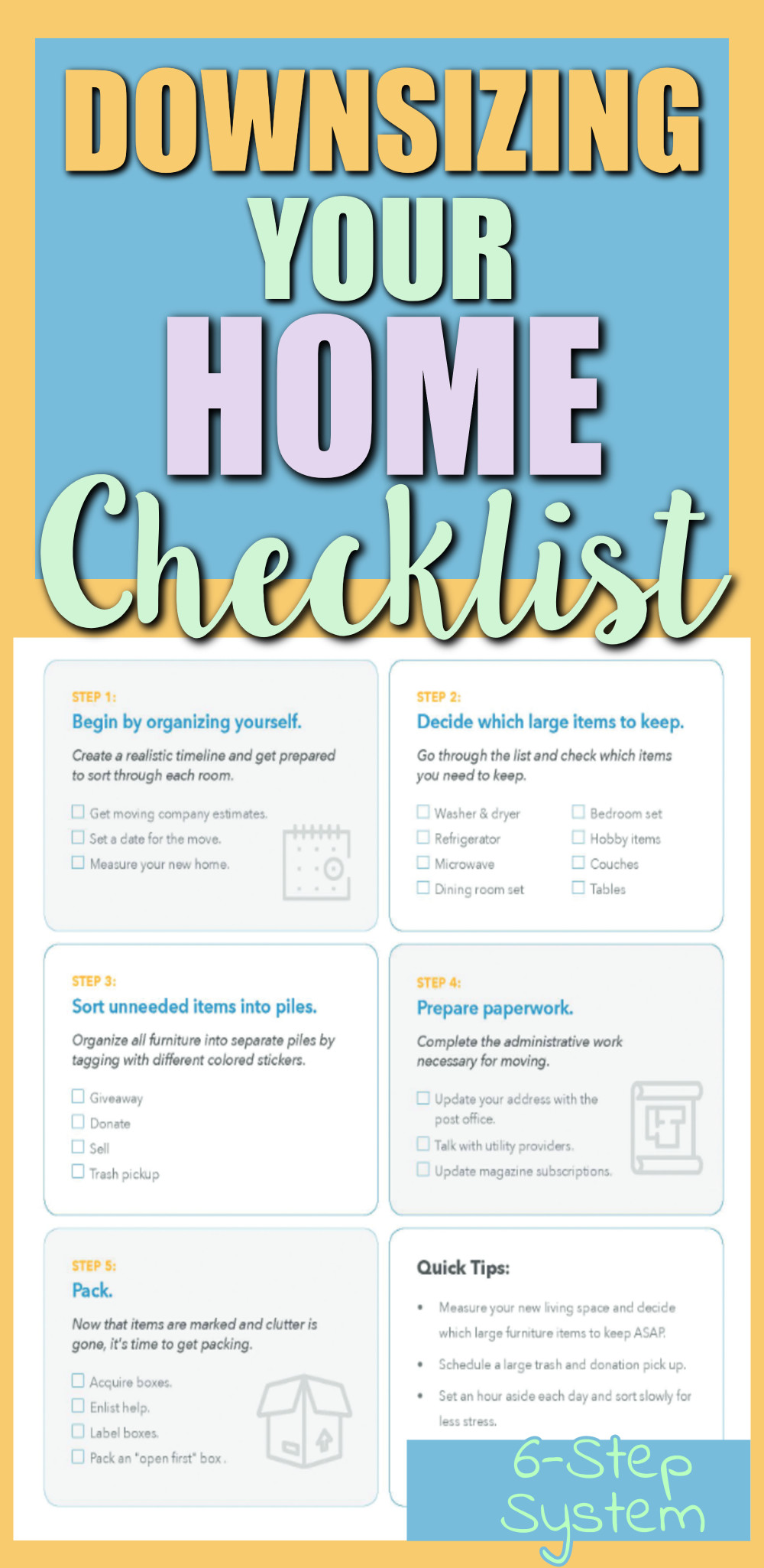 downsizing checklist for moving