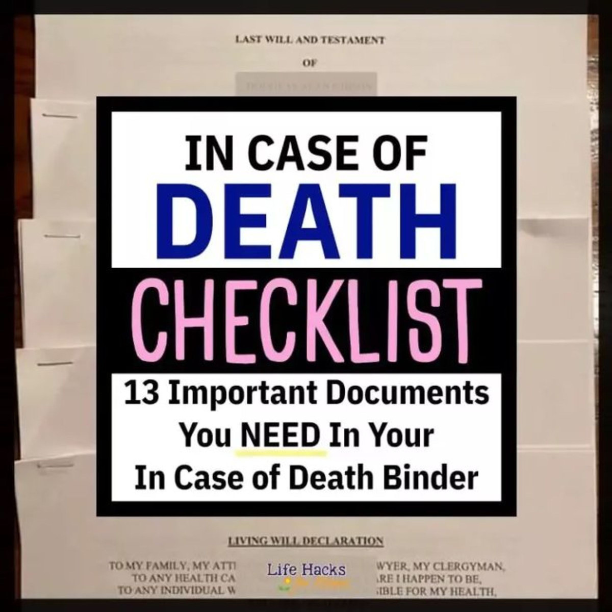 Important Documents Binder Checklists and Organizing Printables