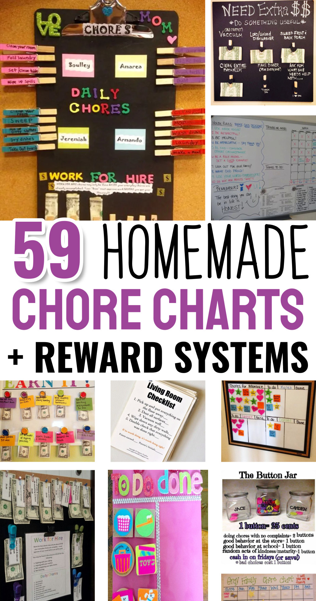 Chore Chart Ideas - DIY Chore Boards & Reward Charts for Kids