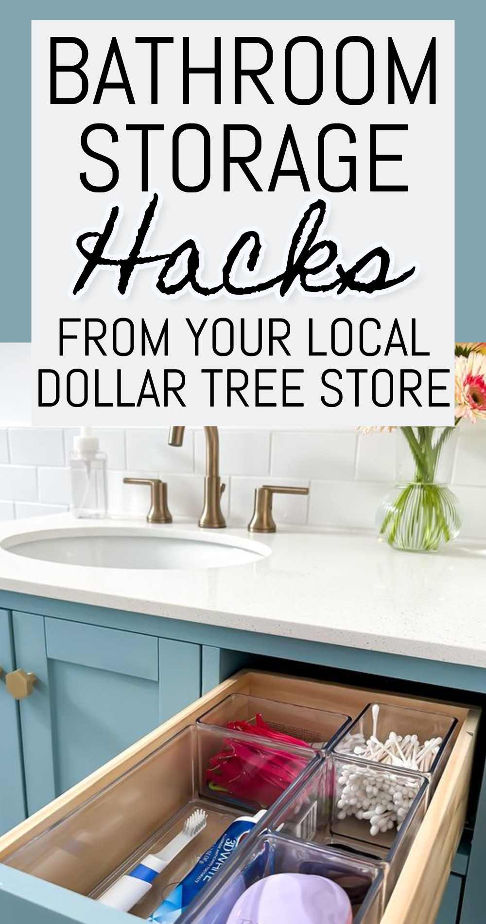 Bathroom storage hacks from local dollar tree store
