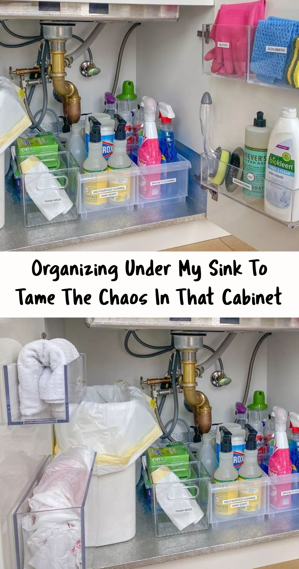 organizing under my sink to tame the clutter chaos in that kitchen cabinet