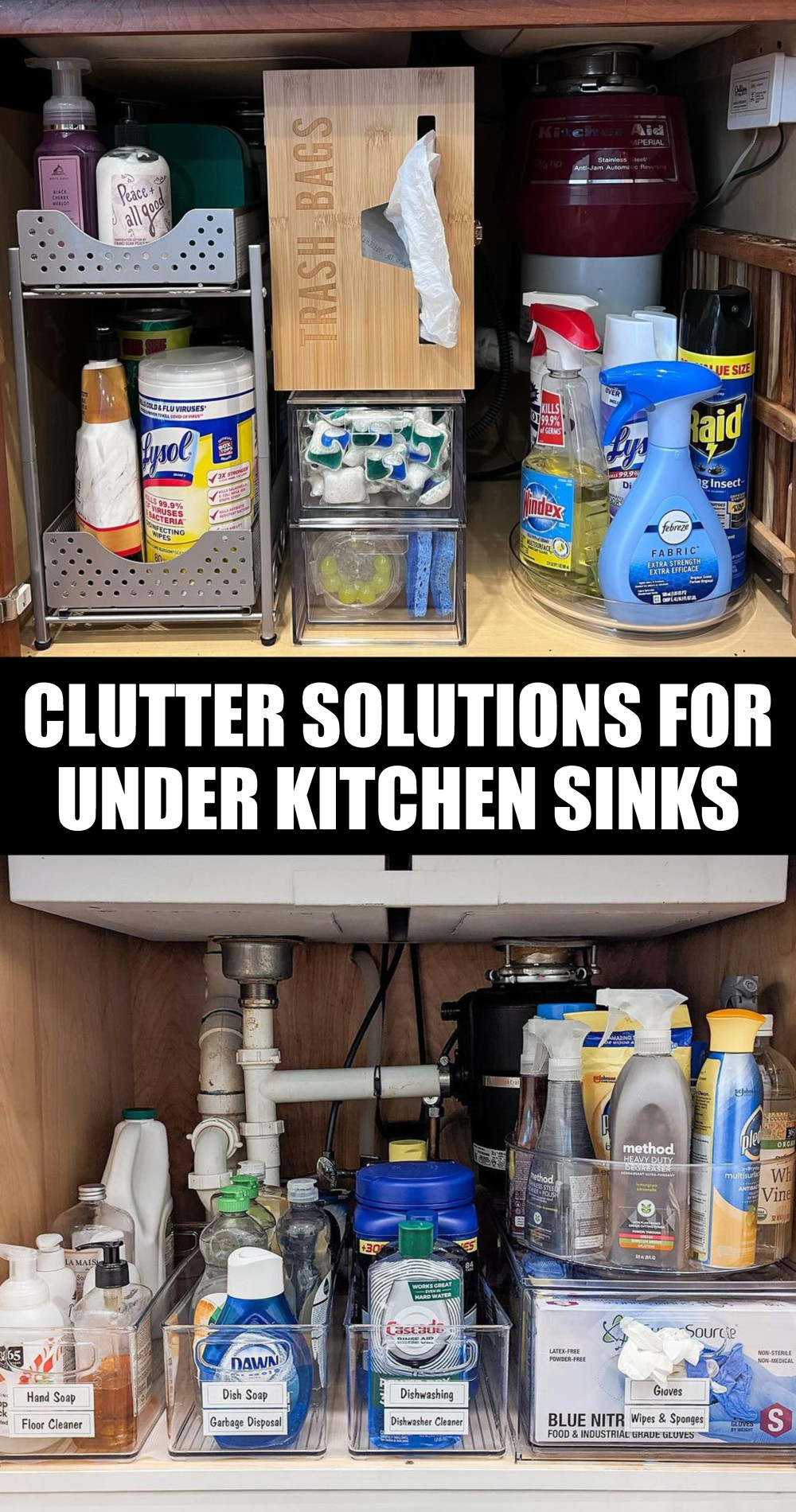 clutter solutions for under kitchen sinks