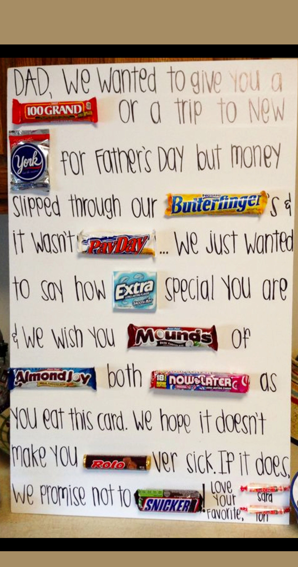 Father's Day Candy Pun Poster Card