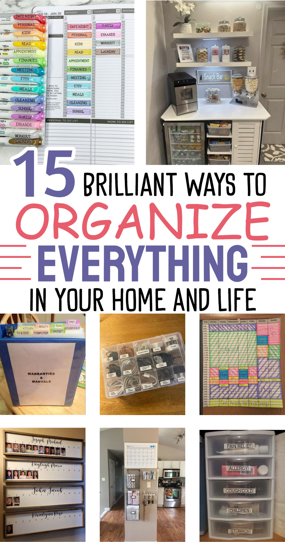 15 Brilliant ways to organize everything at home and life