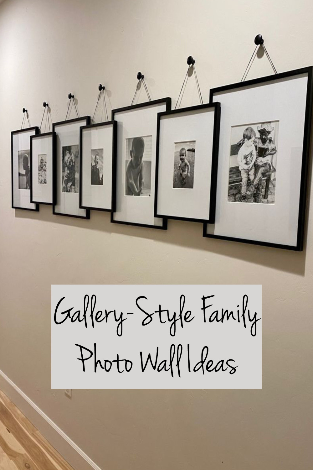 Gallery style family photo wall ideas for narrow hallway foyer or entryway