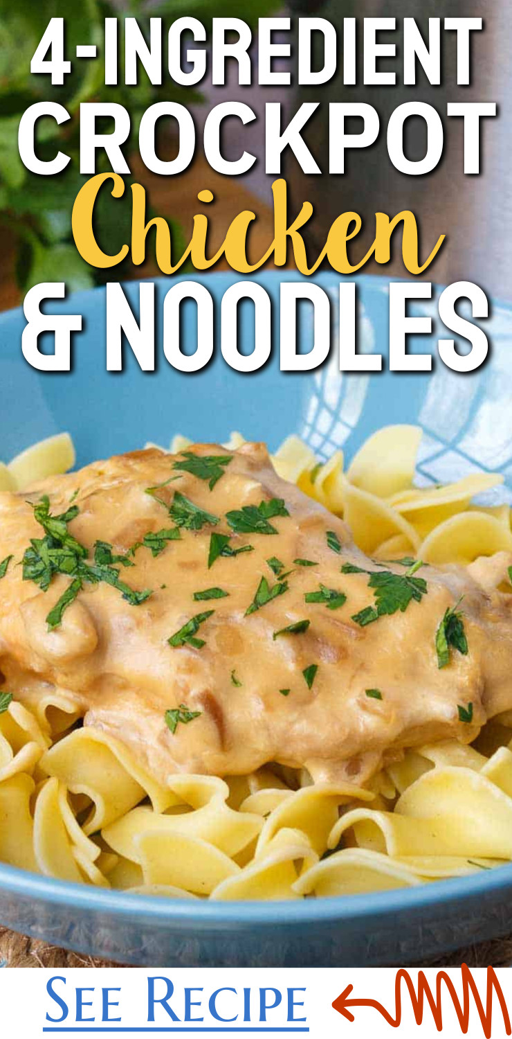 4-Ingredient Crockpot Chicken and Noodles