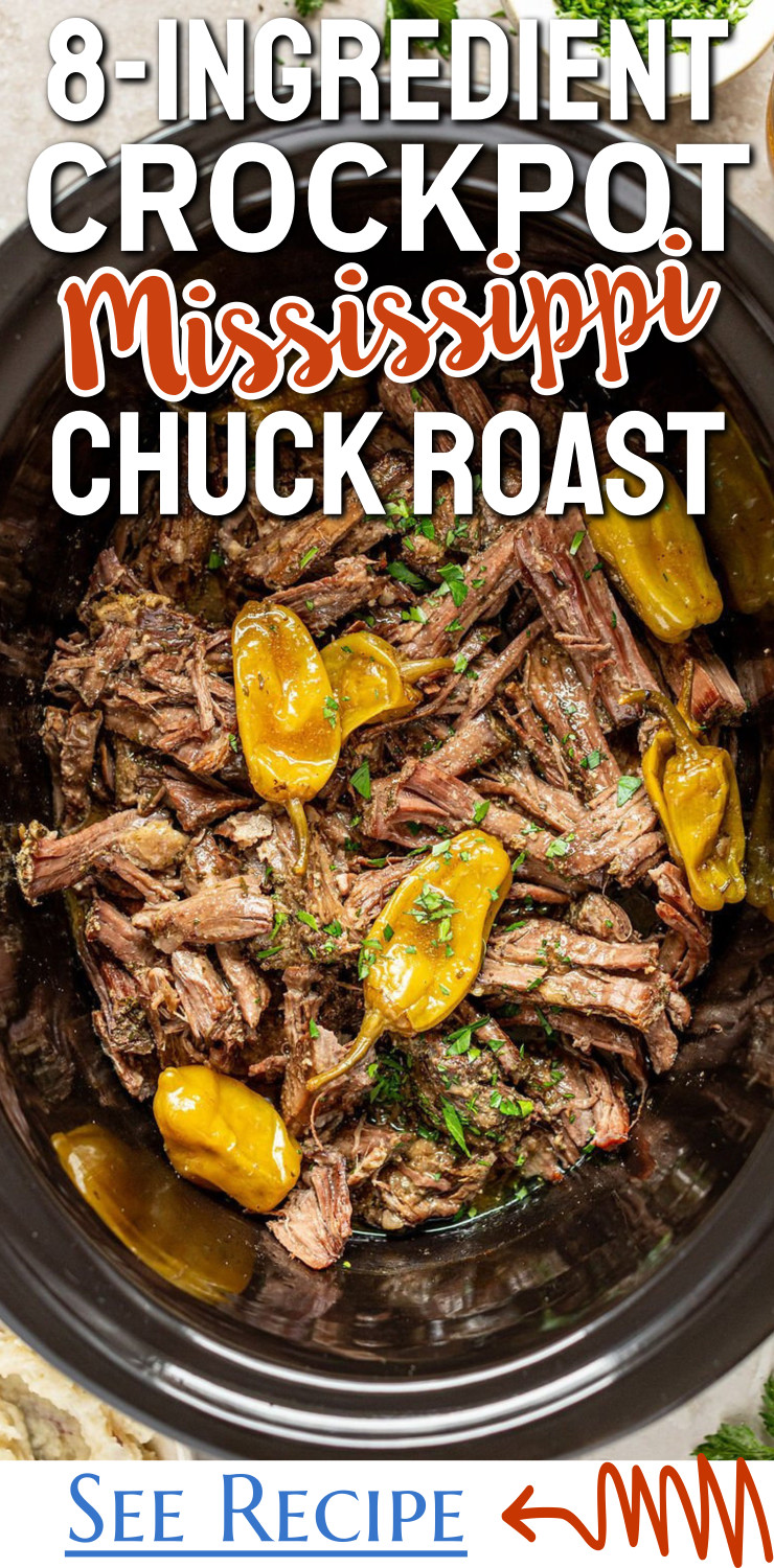 8-Ingredient Crockpot Mississippi Chuck Roast