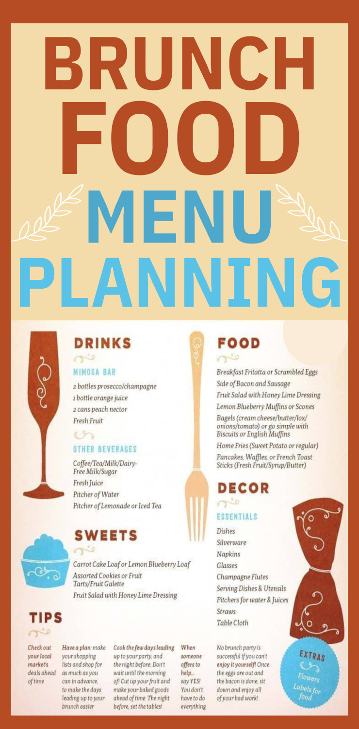 Brunch food menu planning hosting