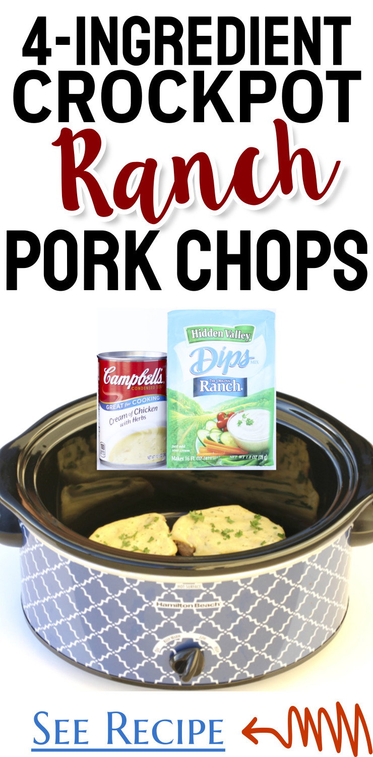 4-Ingredient Crockpot Ranch Pork Chops