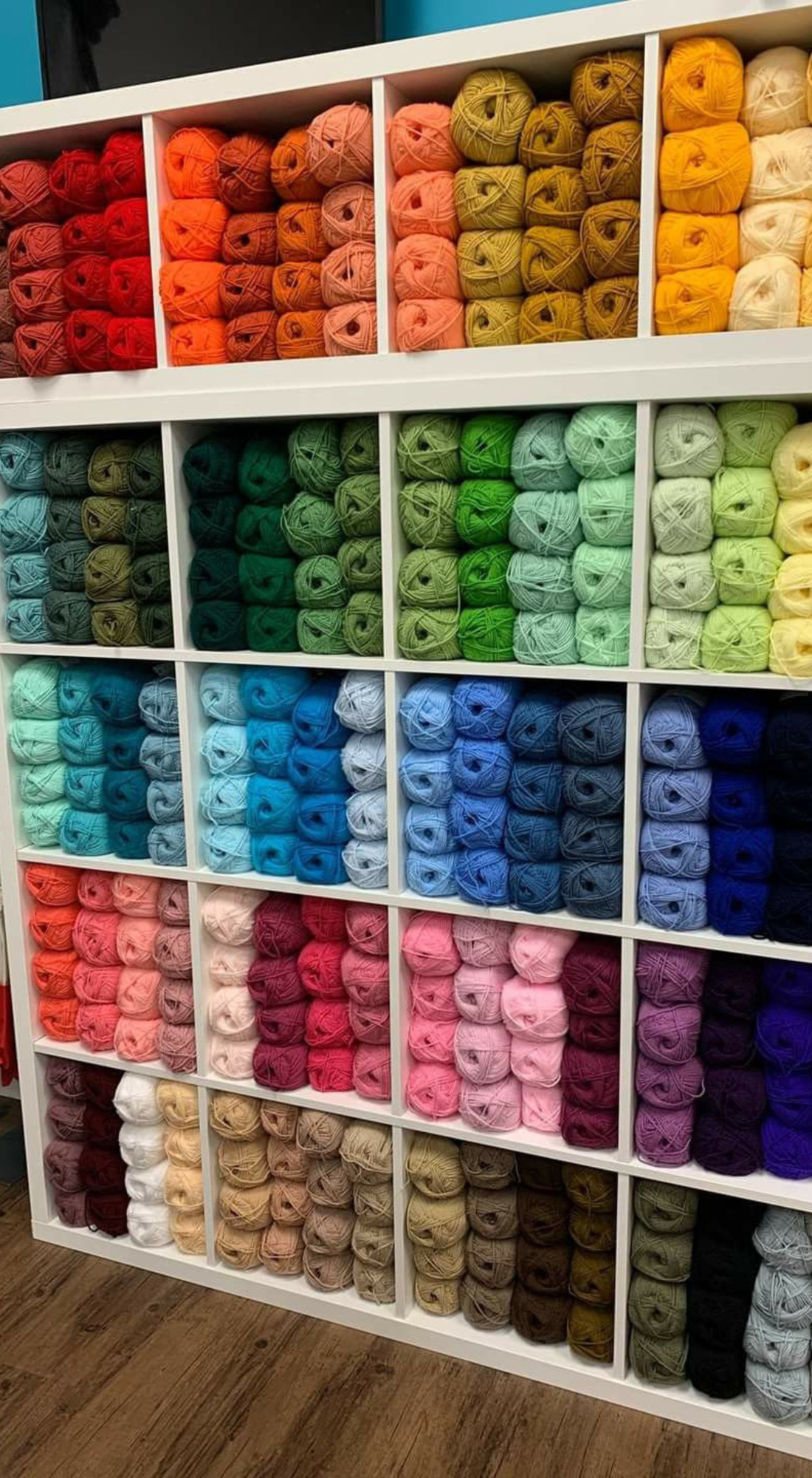 yarn wall storage shelves